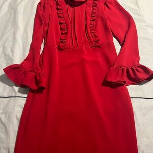 Elegant Red Ruffle Dress